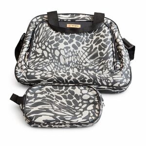TAG Monochrome Animal Print Tote Bag & Makeup Case Set